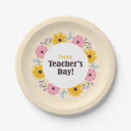 Prato De Papel Happy Teacher's Day Wild Flowers