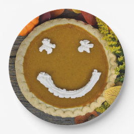 Prato De Papel Happy Thanksgiving Pumpkin Pie