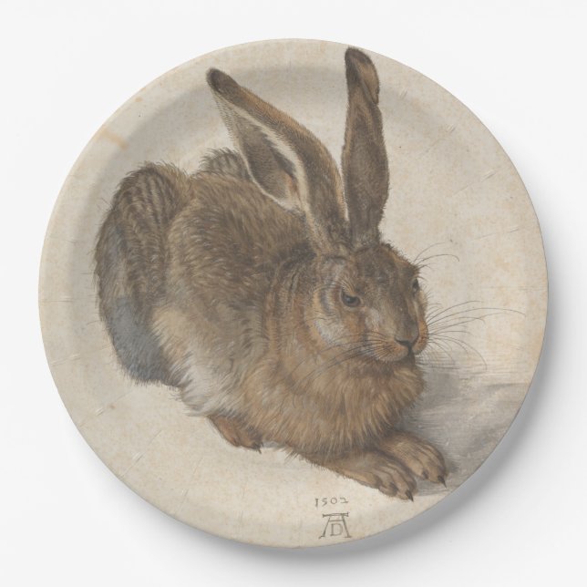 Prato De Papel Hare (por Albrecht Dürer) (Frente)