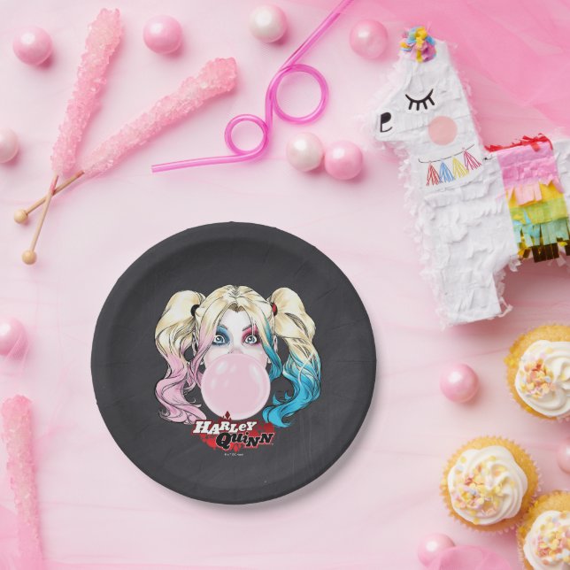 Prato De Papel Harley Quinn Girls Chalkboard Birthday (Festa)