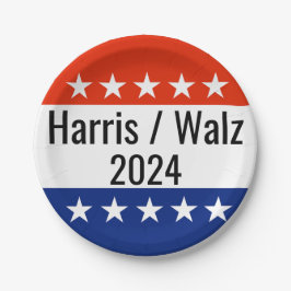 Prato De Papel Harris Walz 2024 Eleição
