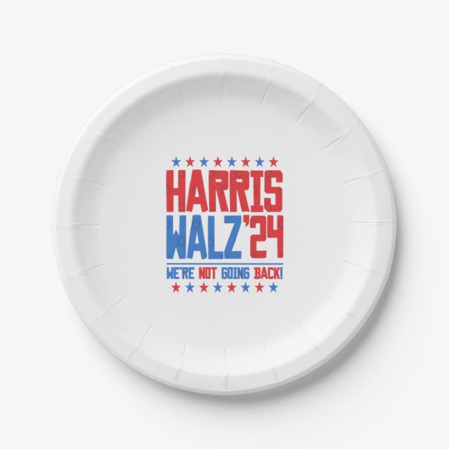Prato De Papel HARRIS WALZ 2024 - Não vamos voltar (Frente)
