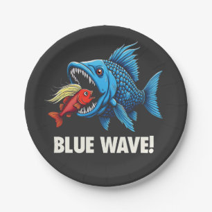 Prato De Papel Harris Walz Eleito Blue Waves Democrat Fish