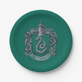 Prato De Papel Harry Potter | Brasão de Slytherin Verde