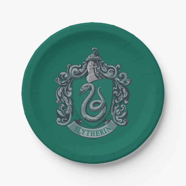 Prato De Papel Harry Potter | Slytherin Crest Green (Frente)