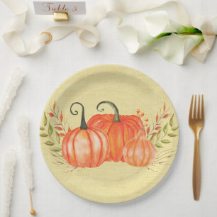Prato De Papel Harvest Pumpkin Trio