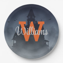 Haunted House Halloween Decor Custom Monogram