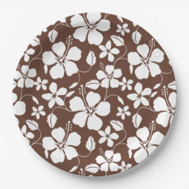 PRATO DE PAPEL HAWAIIAN HULA (HIBISCUS) BROWN