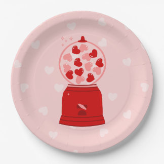 Prato De Papel heart love valentine gumball machine gum