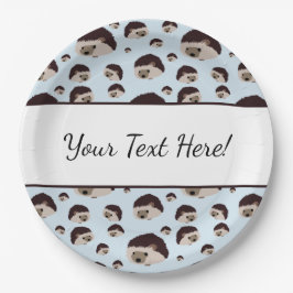 Prato De Papel Hedgehogs com Texto