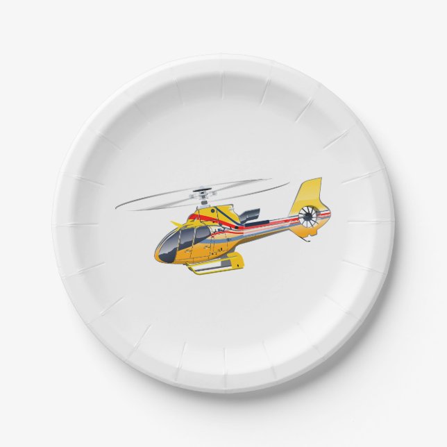 Prato De Papel Helicóptero de desenho animado (Frente)