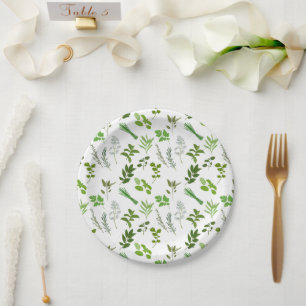 Prato De Papel Herbáceas de Cozinhar verde