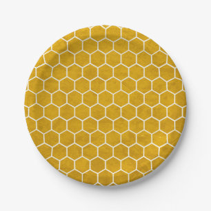 Prato De Papel Hexagonal Hexagonal Amarelo
