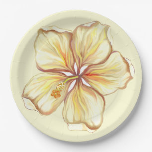 Prato De Papel Hibiscus & lace AMARELO