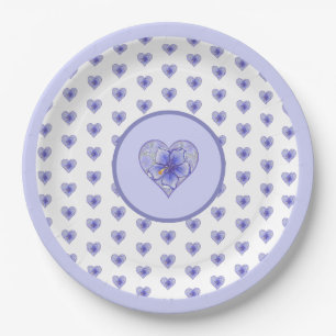 Prato De Papel Hibiscus & lace BLUE