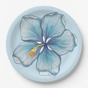 Prato De Papel Hibiscus & lace TURQUOISE