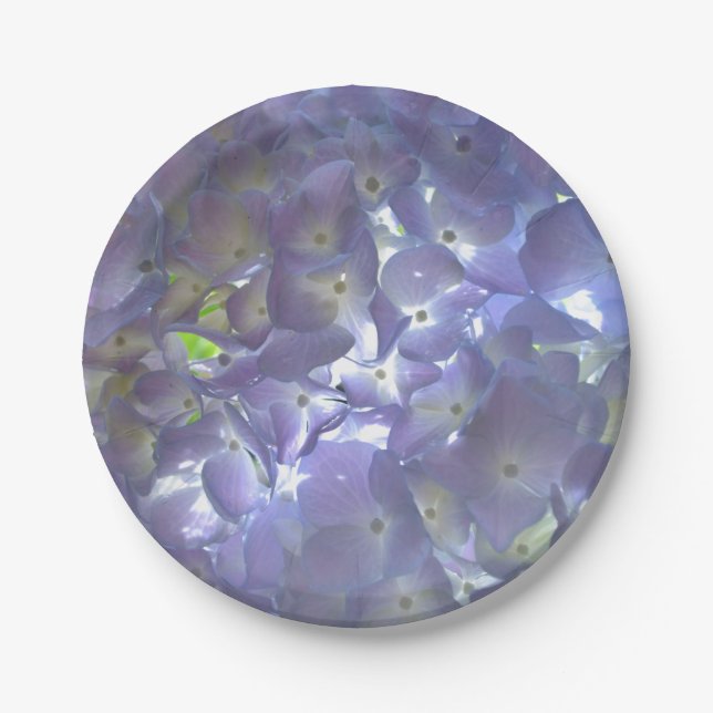 Prato De Papel Hídrangas de Lavanda floral roxa-Elegante (Frente)