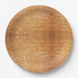 Prato De Papel Hieróglifos Antigo Egito Faraós Gravar história