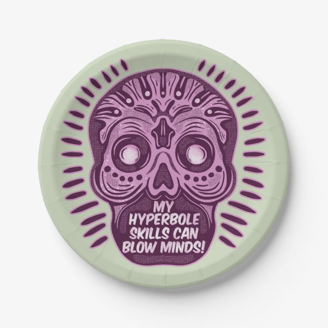 Prato De Papel Hiperbole Funny INGLÊS LINGUAGEM (Frente)