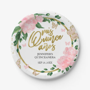 Prato De Papel Hiperceanera Butterflys Rosa Blush