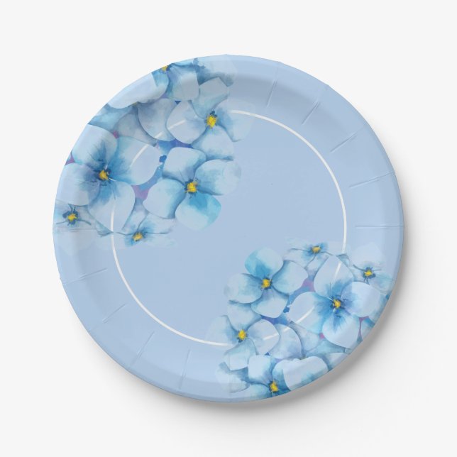 Prato De Papel Hipóteses de Azul-Chapa de Papel (Frente)