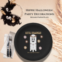 Hippie Halloween Cute Ghost Round