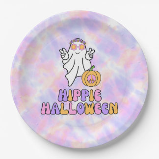 Prato De Papel Hippie Halloween Tie Dye Plates