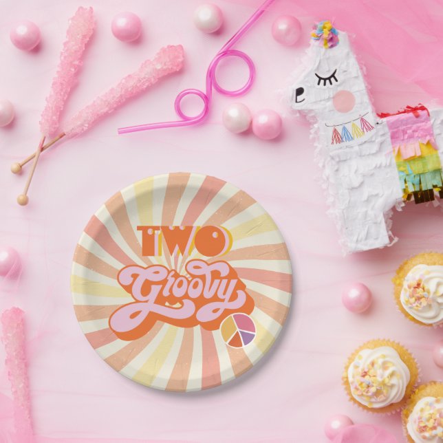 Prato De Papel Hippie Two Groovy (Festa)