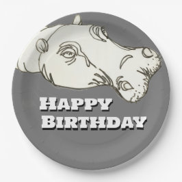 Prato De Papel Hippo head  Birthday