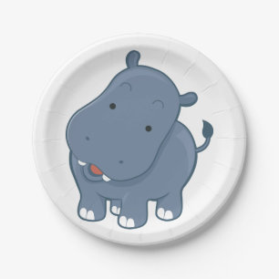 Prato De Papel Hippopotamus