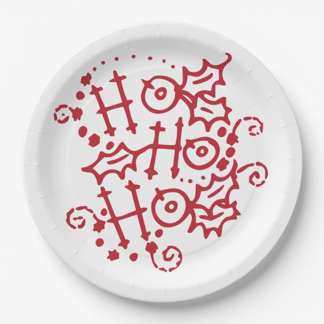 Prato De Papel Ho Ho Ho Holiday Paper Plates (Frente)