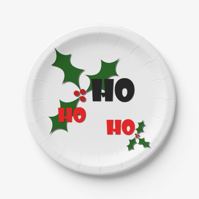 Prato De Papel Ho Ho Mistletopaper Plate (Frente)