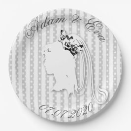 Prato De Papel Hochzeit Streifen & Punkte  Namen personalisieren