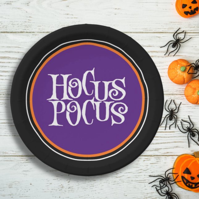 Prato De Papel Hocus Pocus Spooky Purple Halloween Paper Plate (Criador carregado)