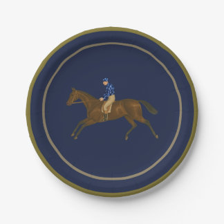 Prato De Papel Hoity Toity Derby Party Plates, Navy
