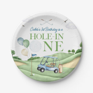 Prato De Papel Hole In One Boy Golf First Birthday Par-Tee