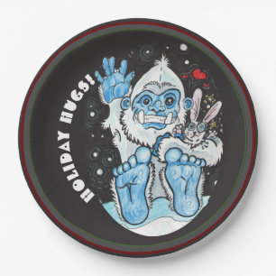 Prato De Papel Holiday Hugs Yeti!