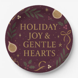 Prato De Papel Holiday Joy Paper Plate