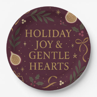 Prato De Papel Holiday Joy Paper Plate