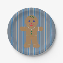 Prato De Papel Homem de Biscoito Gingerbread Divertido e Elegante