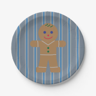 Prato De Papel Homem de Biscoito Gingerbread Divertido e Elegante