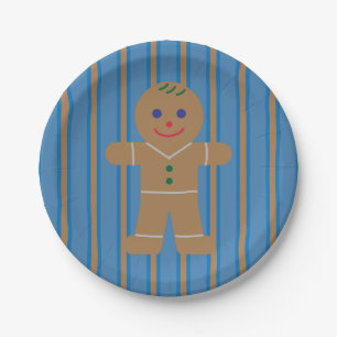 Prato De Papel Homem de Gingerpão de Diversão e Rico