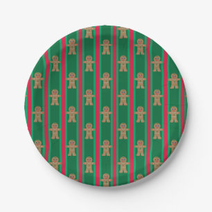 Prato De Papel Homem de Pão de Mel de Natal Divertido e Elegante
