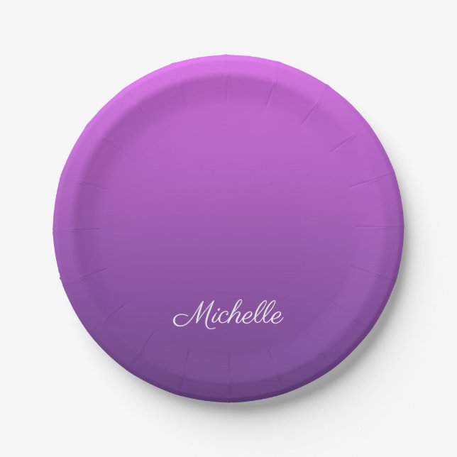 Prato De Papel Homem roxo personalizado (Frente)