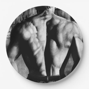 Prato De Papel Homens Arte Legal Desenho Corpo Masculino Musculaç