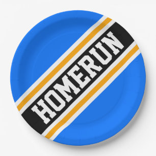 Prato De Papel HOMERUN Esportivo Azul Brilhante Laranja Preto Lis