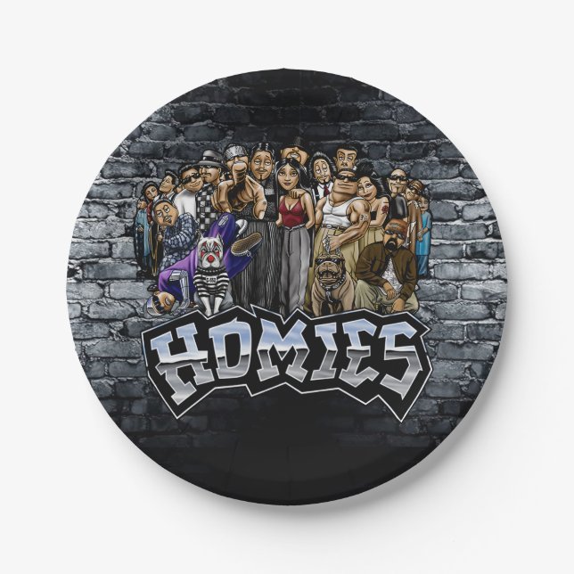 Prato De Papel Homies Party Plates, Lil Homies Birthday (Frente)