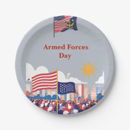 Prato De Papel "Honrando Nossos Heróis: Celebração do Dia das For