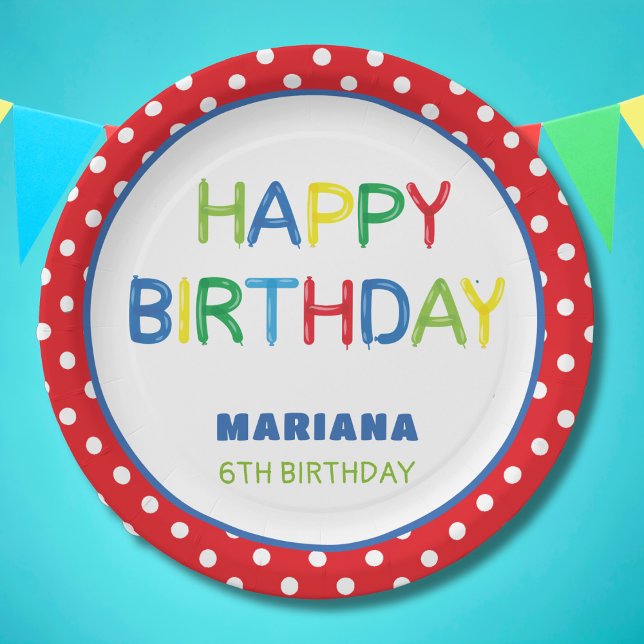 PRATO DE PAPEL HORA DA FESTA DE BALÕES (Criador carregado)