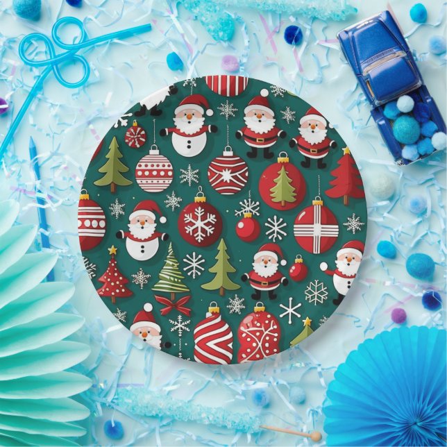 Prato De Papel Hora de Natal (Festa)